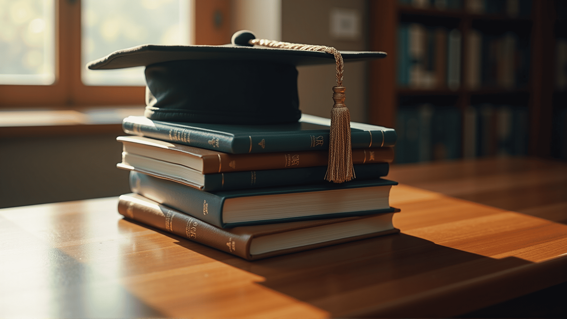 Books with graduation cap