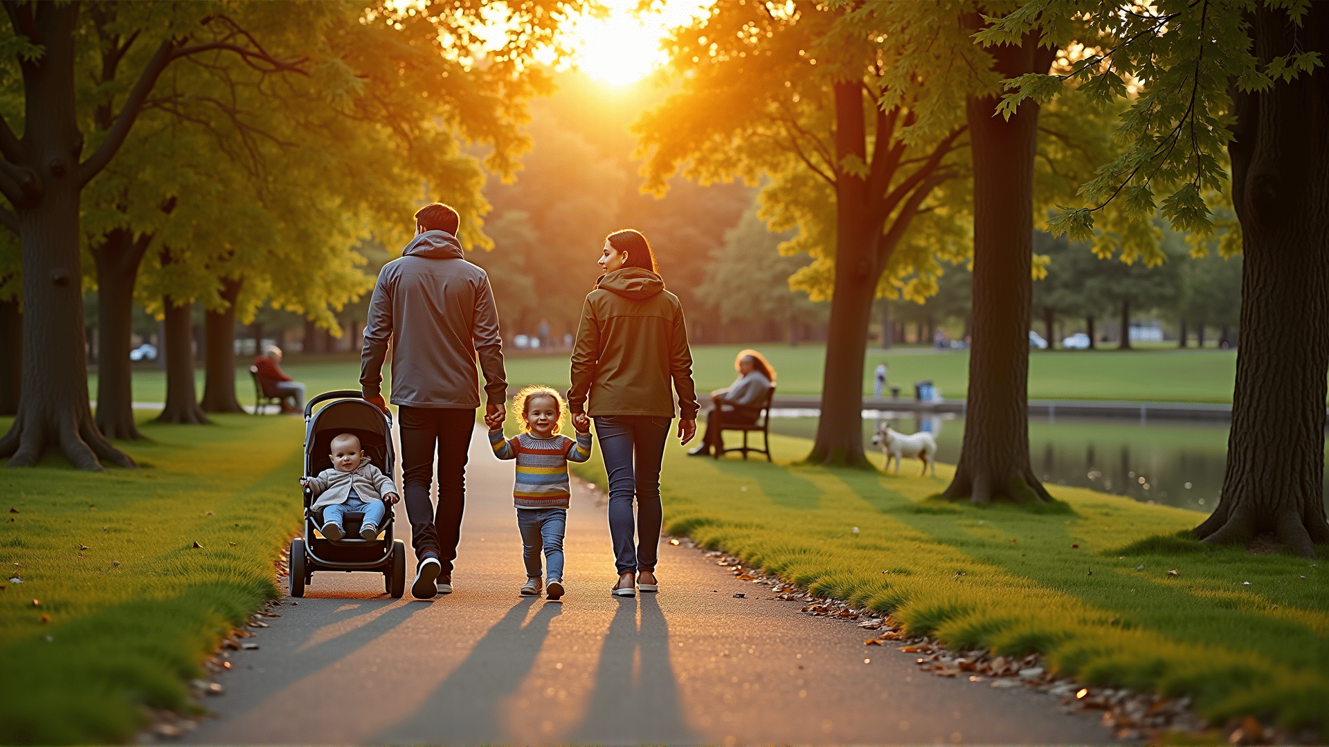 Family enjoying insured life